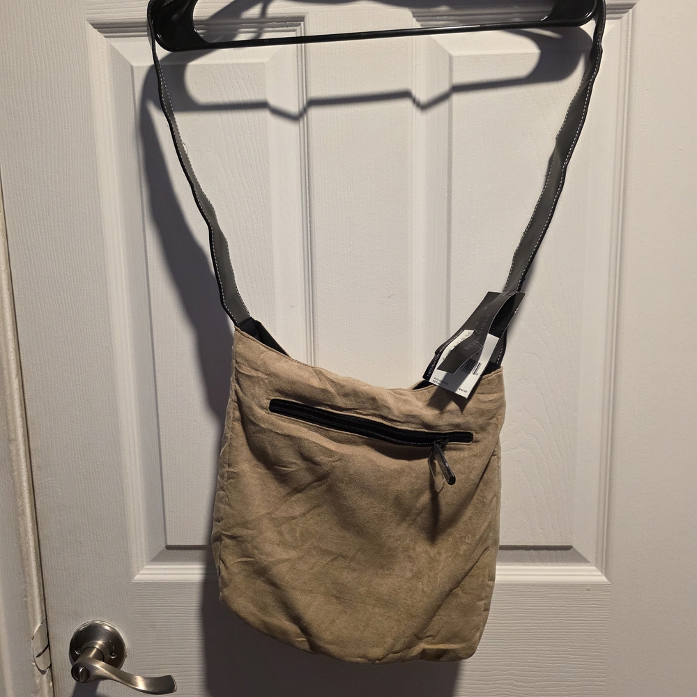 Reaction Kenneth Cole Tan Shoulder Bag with Black Trim..NWT